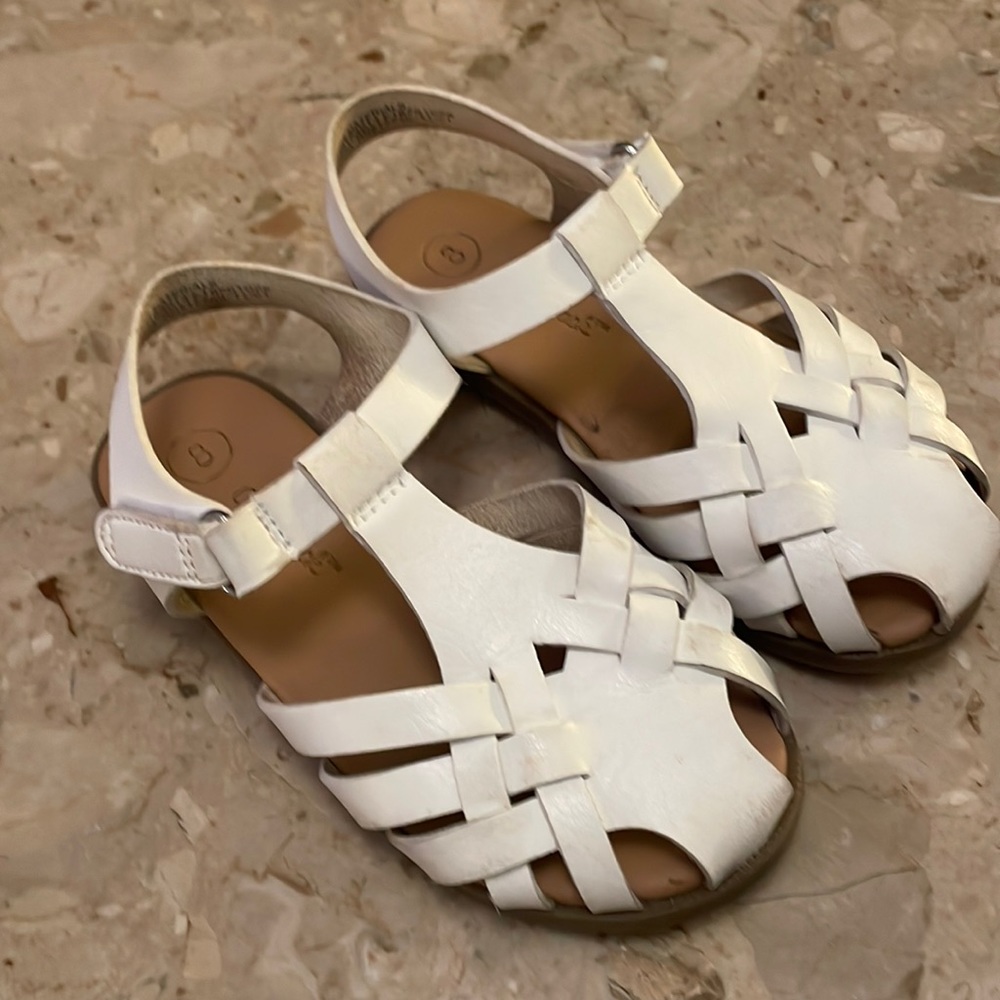 CAT & JACK WHITE LEATHER SANDALS